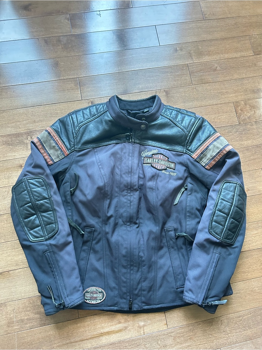 Harley-Davidson Black Textile & Leather Accent Rider Jacket